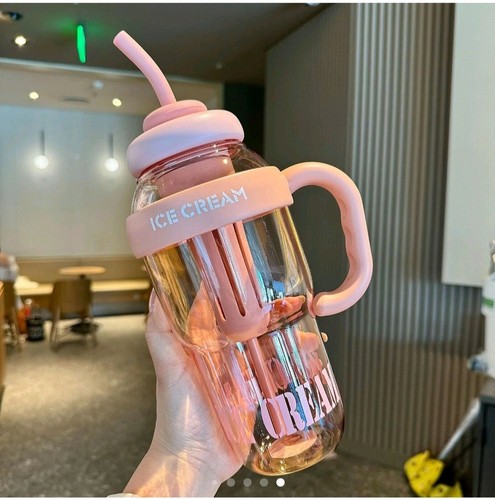 Water bottle with straw - bottle,
